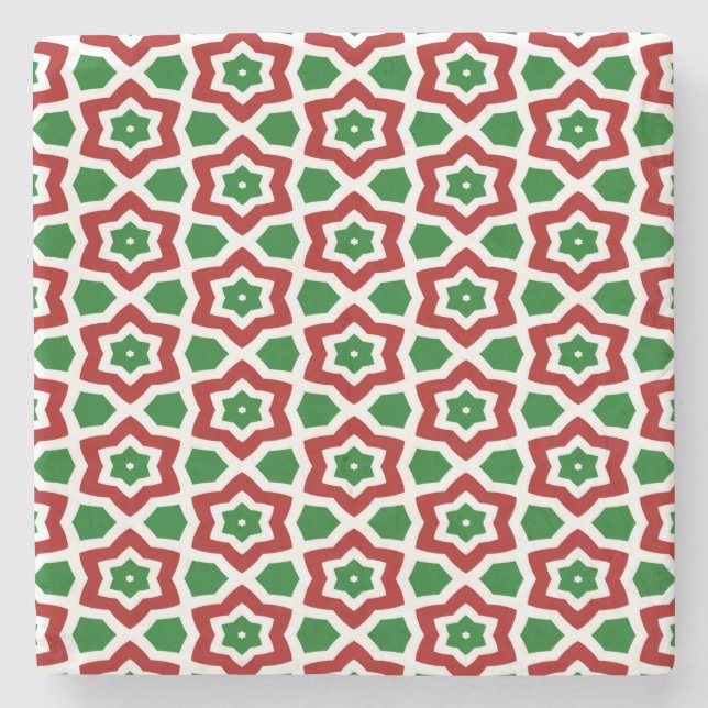 Verziertes Weihnachtsmuster Steinuntersetzer (Vorderseite)