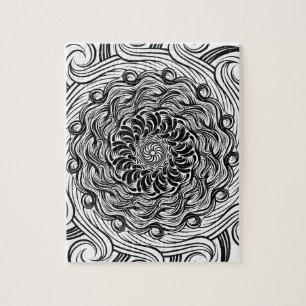 Verziertes Zen-Gekritzel-optische Illusion Puzzle