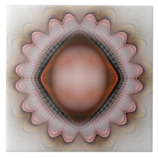 Verzierung aus leuchtendem rotem Kristall Fliese (Vorderseite)