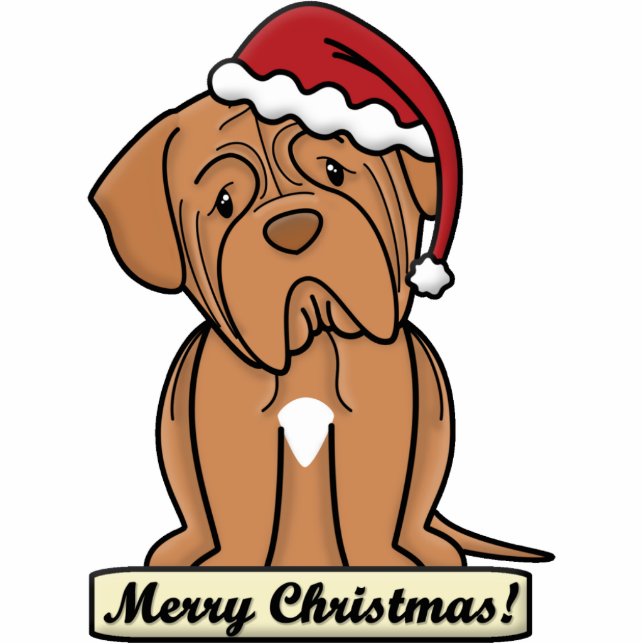 Verzierung Cartoon Dogue de Bordeaux Christmas Fotoskulptur Ornament (Vorne)