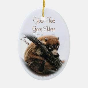 Verzierung: Coatimundi #5 (oval) Keramik Ornament