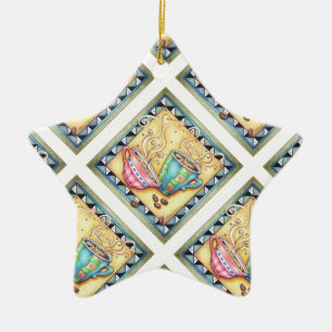 VERZIERUNG - COOLE BOHNEN! KAFFEE-KUNST KERAMIK ORNAMENT