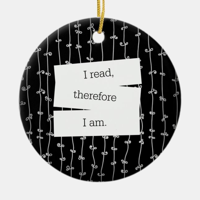 Verzierung das Motto des Bücherwurms Keramikornament (Vorne)