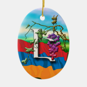 Verzierung der armenisches Alphabet-Initialen-"E" Keramik Ornament