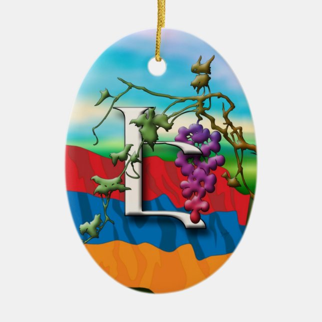 Verzierung der armenisches Alphabet-Initialen-"E" Keramik Ornament (Vorne)