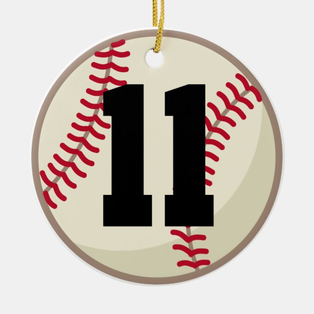 Verzierung der Baseball-Spieler-Zahl-11 Keramikornament (Vorne)