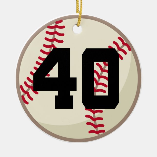 Verzierung der Baseball-Spieler-Zahl-40 Keramik Ornament (Vorne)