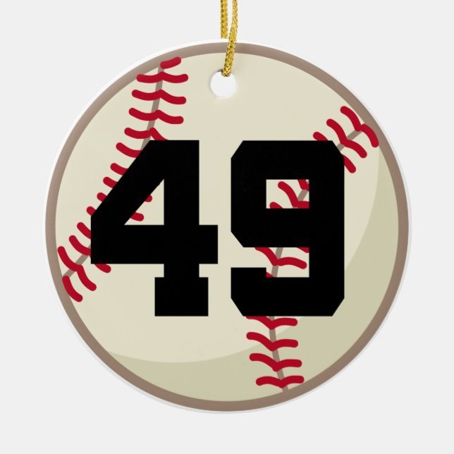 Verzierung der Baseball-Spieler-Zahl-49 Keramik Ornament (Vorne)