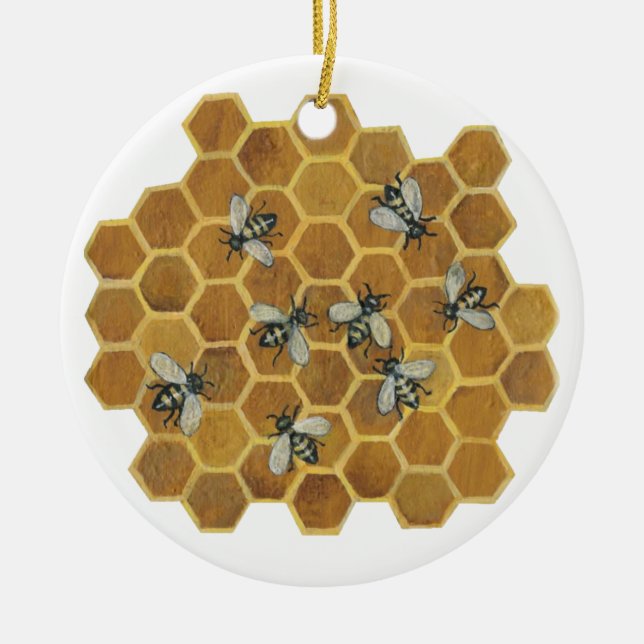 Verzierung der Honig-Bienen-II Keramik Ornament (Vorne)
