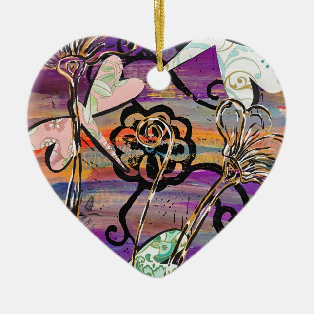 Verzierung der Libellen-3 Keramik Ornament (Vorne)