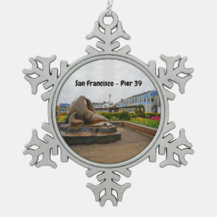 Verzierung der San Francisco Pier-39 Schneeflocken Zinn-Ornament