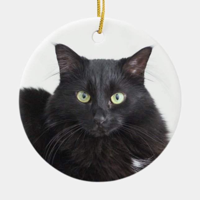 Verzierung der schwarzen Katze Keramik Ornament (Vorne)