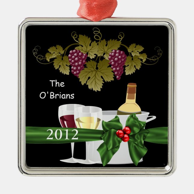 VERZIERUNG DER WEIN-LIEBHABER-2012 PERSONALISIERT ORNAMENT AUS METALL (Vorne)