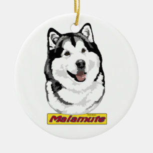 Verzierung des alaskischen Malamute Keramik Ornament