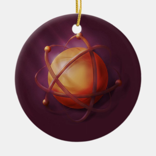 Verzierung des Atom-3d Keramik Ornament (Vorne)