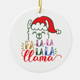 Verzierung des Fa-Lalalala Lama-Weihnachten  Keramik Ornament