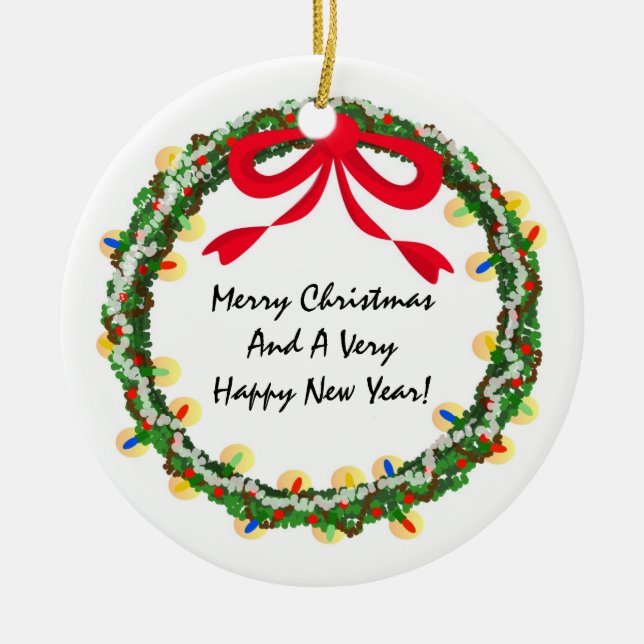 Verzierung des WeihnachtsKranz-DIY Keramikornament (Vorne)