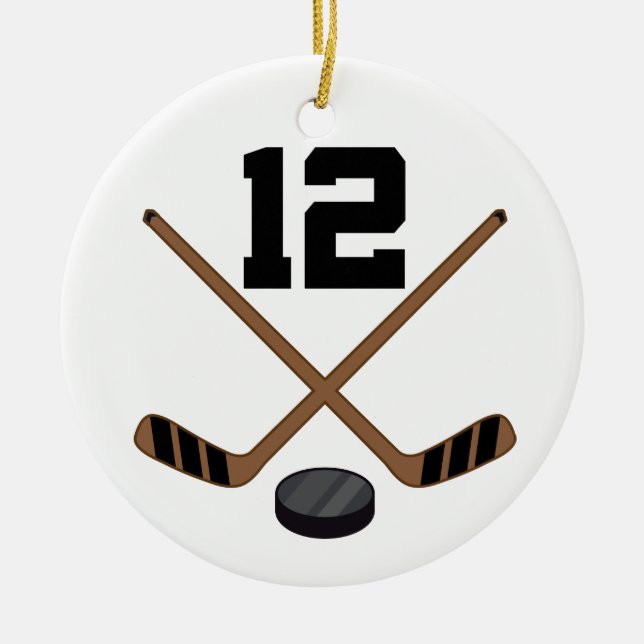 Verzierung Eis-Hockey-Spieler-Jersey-Zahl-12 Keramik Ornament (Vorne)