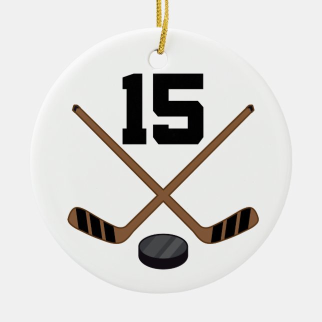 Verzierung Eis-Hockey-Spieler-Jersey-Zahl-15 Keramik Ornament (Vorne)