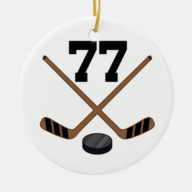 Verzierung Eis-Hockey-Spieler-Jersey-Zahl-77 Keramikornament (Vorne)