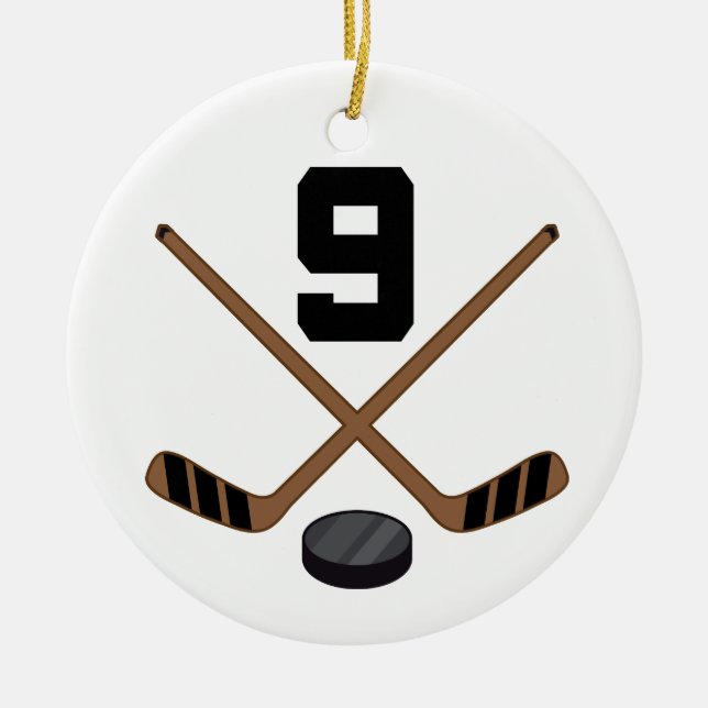 Verzierung Eis-Hockey-Spieler-Jersey-Zahl-9 Keramikornament (Vorne)