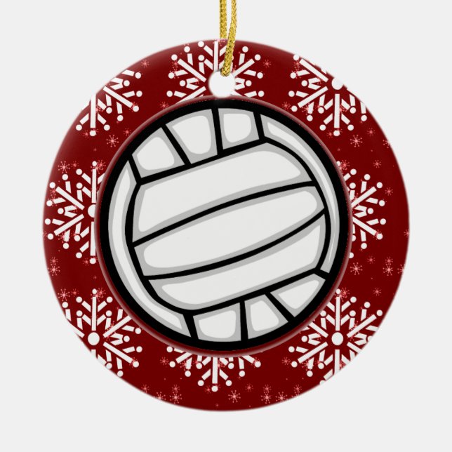 Verzierung - Feiertags-Volleyball Keramikornament (Vorne)