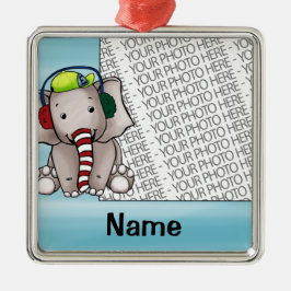 Verzierung, Foto u. Namen-Schablonen-Elefant Ornament Aus Metall