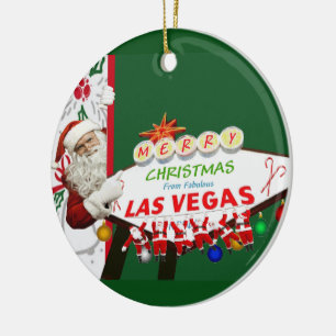 Verzierung frohe Weihnacht-Las Vegass SANKT Keramik Ornament