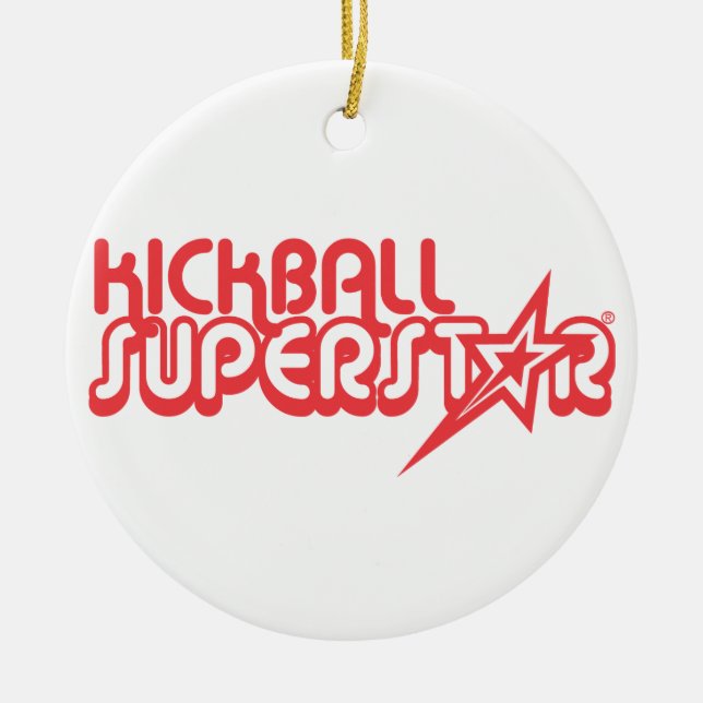 Verzierung - Kickball Superstar Keramikornament (Vorne)