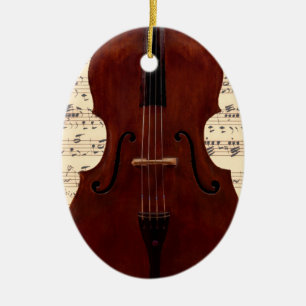Verzierung - Kontrabassnahaufnahme mit Noten Keramik Ornament