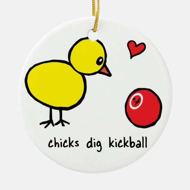 Verzierung - Küken-Grabung Kickball Keramik Ornament (Vorne)