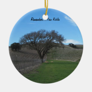 Verzierung: Landschaftlicher Paso Robles Weinberg Keramikornament