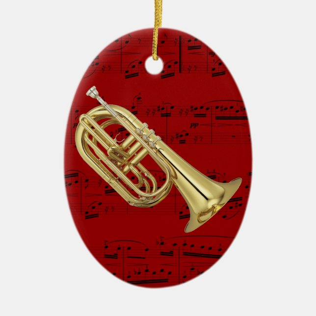Verzierung - marschierender Euphonium - wählen Sie Keramik Ornament (Vorne)