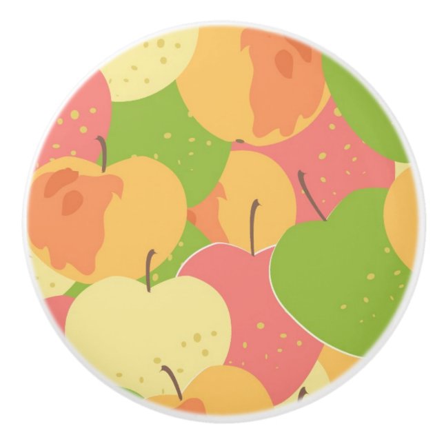 Verzierung mit Äpfeln Keramikknauf (Vorderseite)