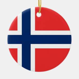 Verzierung mit Flagge von Norwegen Keramikornament