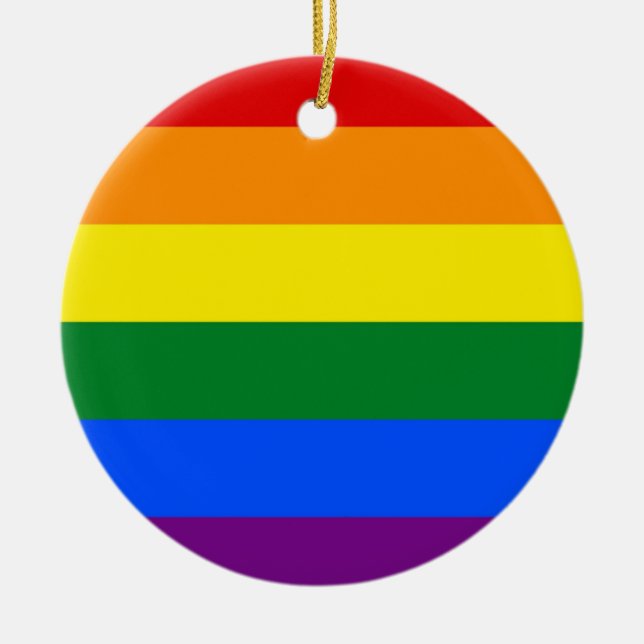 Verzierung mit LGBT-Regenbogenflagge Keramikornament (Vorne)