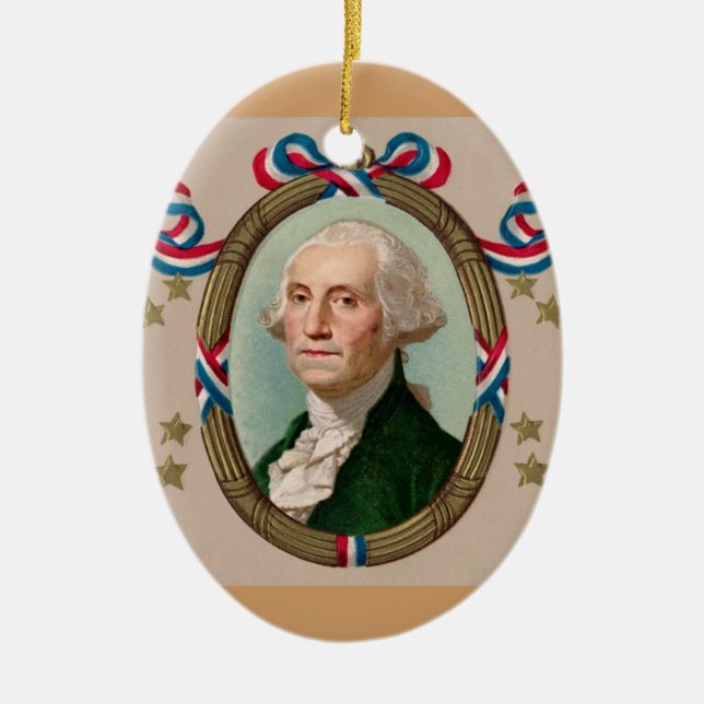 Verzierung Präsidenten-Washington Keramik Ornament (Vorne)