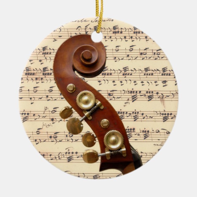Verzierung - Rolle mit Noten Keramikornament (Vorne)