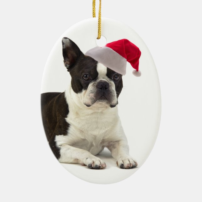 Verzierung Sankt Boston Terrier Keramik Ornament (Hinten)