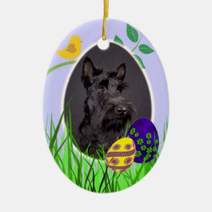 Verzierung Scottish-Terriers Ostern Keramik Ornament