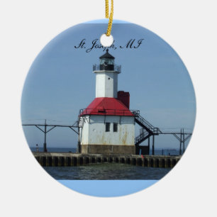 Verzierung St Joseph Michigan Lightihouse Keramik Ornament
