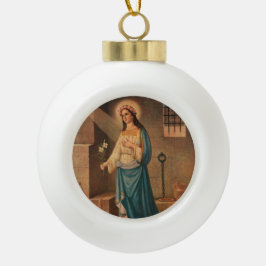 Verzierung St. Philomena Weihnachts Keramik Kugel-Ornament