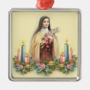 Verzierung St. Therese Weihnachts Silbernes Ornament