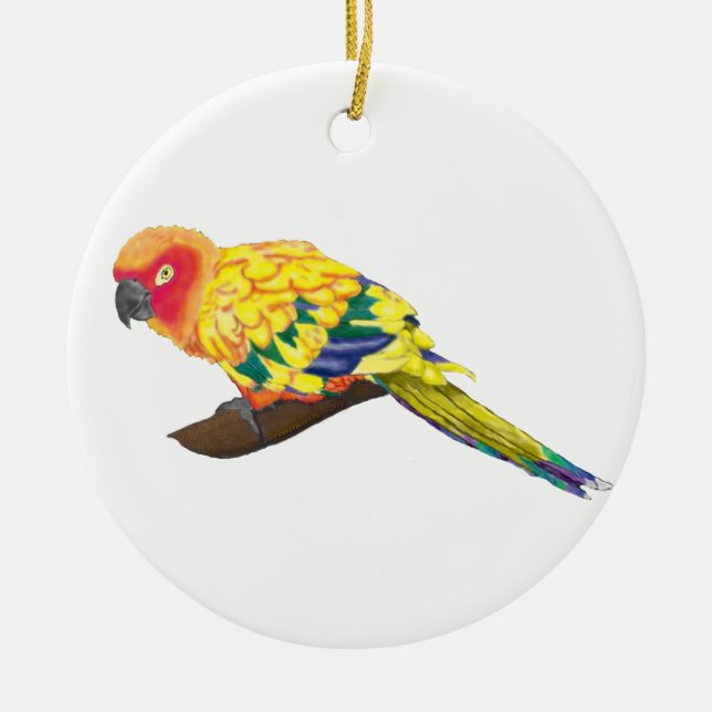 Verzierung Sun Conure Keramikornament (Vorne)