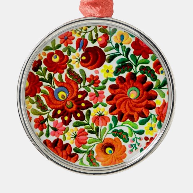 Verzierung, Ungar, Stickerei, kalocsai Silbernes Ornament (Vorne)