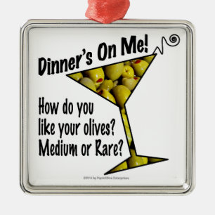 Verzierungen Das Essen Geht Auf Mich, Oliven? Mitt Ornament Aus Metall