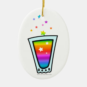 VERZIERUNGEN - REGENBOGEN-SCHNAPSGLAS KERAMIK ORNAMENT