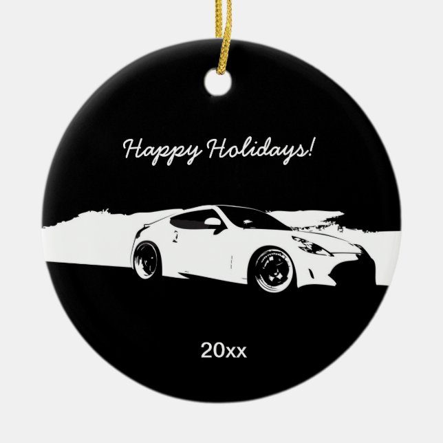 Verzierungen Schuss des Rollens 370Z Weihnachts Keramik Ornament (Vorne)