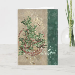 Verzierungen und Schneeflocken Feiertagskarte