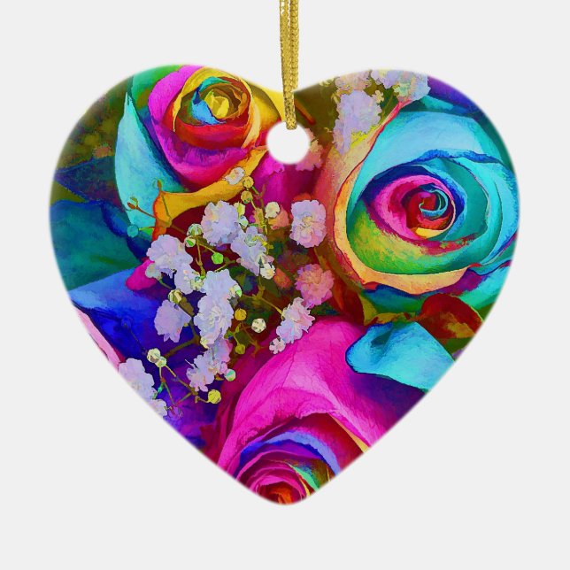 Verzierungs-Herz Keramikornament (Vorne)